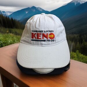 Tennessee Lottery White Hat KENO to Go logo Strapback